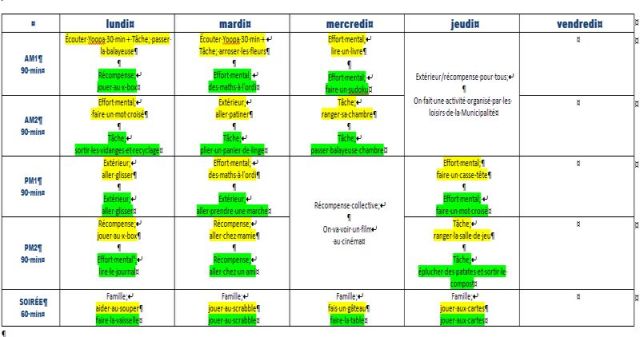 image horaire relâche